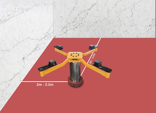 Cầu nâng 1 trụ rửa xe kiểu chữ X âm nền VIMET VLWS3500