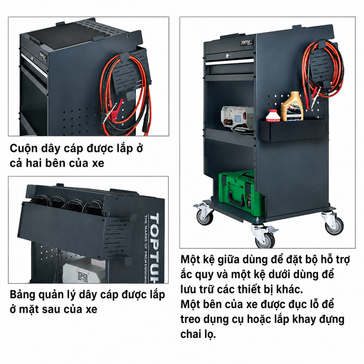 Tủ đựng máy chẩn đoán di động TOPTUL TCMD0103 Tủ đựng máy chẩn đoán di động TOPTUL TCMD0103