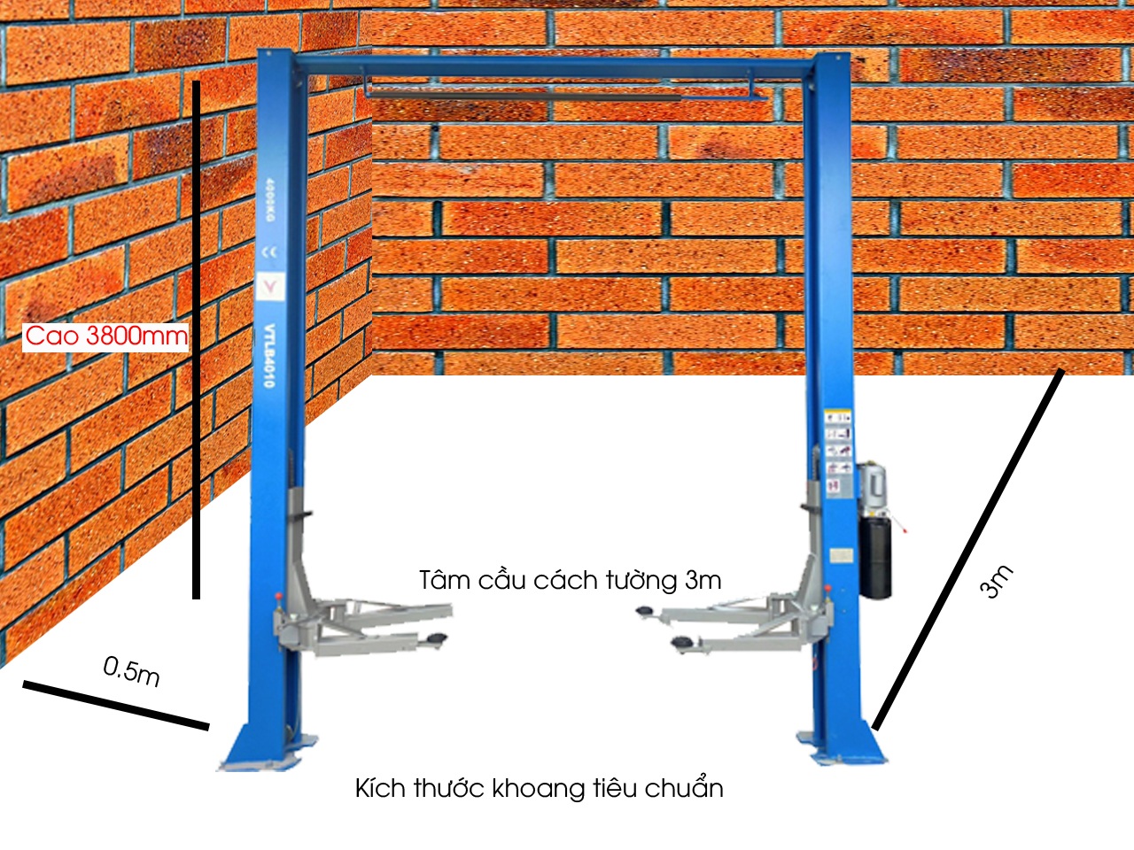 Cầu nâng 2 trụ cáp trên VIMET TLG40110