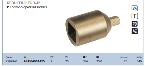 Đầu tuýp lẻ GED0400142S