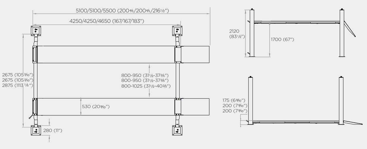 Cầu nâng 4 trụ VIMET FLS45211