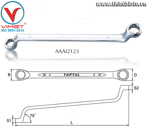 Cờ lê 2 đầu vòng Toptul AAAI2123