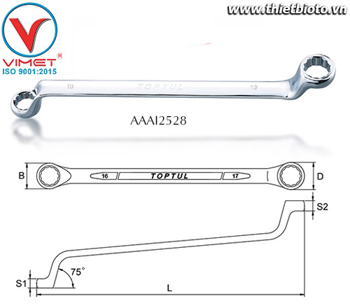Cờ lê 2 đầu vòng Toptul AAAI2528