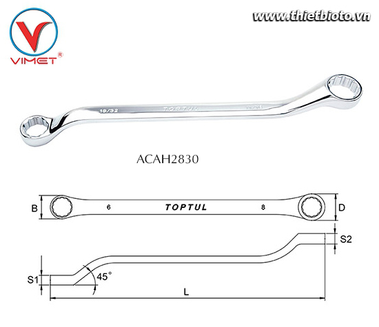 Cờ lê 2 đầu vòng Toptul ACAH2830