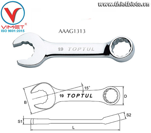 Cờ lê đầu vòng mở Toptul AAAG1313(ngưng sản xuất)