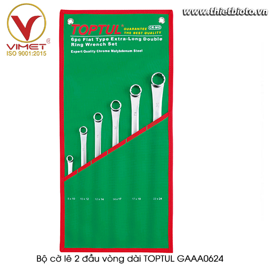 Bộ cờ lê 2 đầu vòng dài TOPTUL GAAA0624