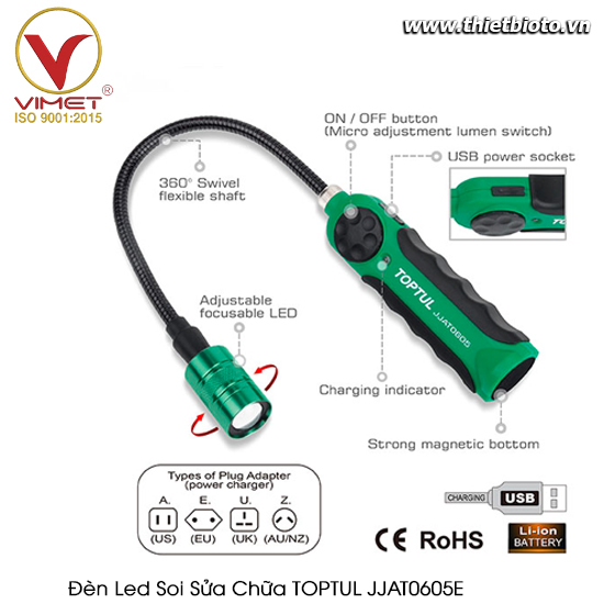 Đèn led soi sửa chữa TOPTUL JJAT0605E