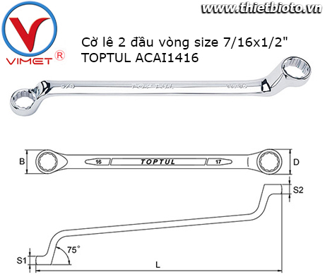 Cờ lê 2 đầu vòng Toptul ACAI1416
