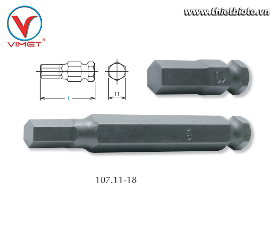 Đầu khẩu lục giác 18mm Koken 107.11-18