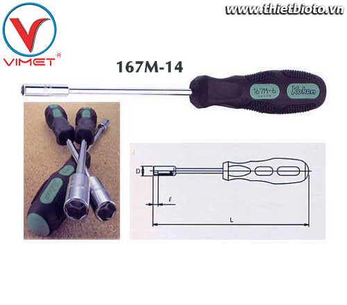 Tua vít đầu tuýp 14mm Koken 167M-14